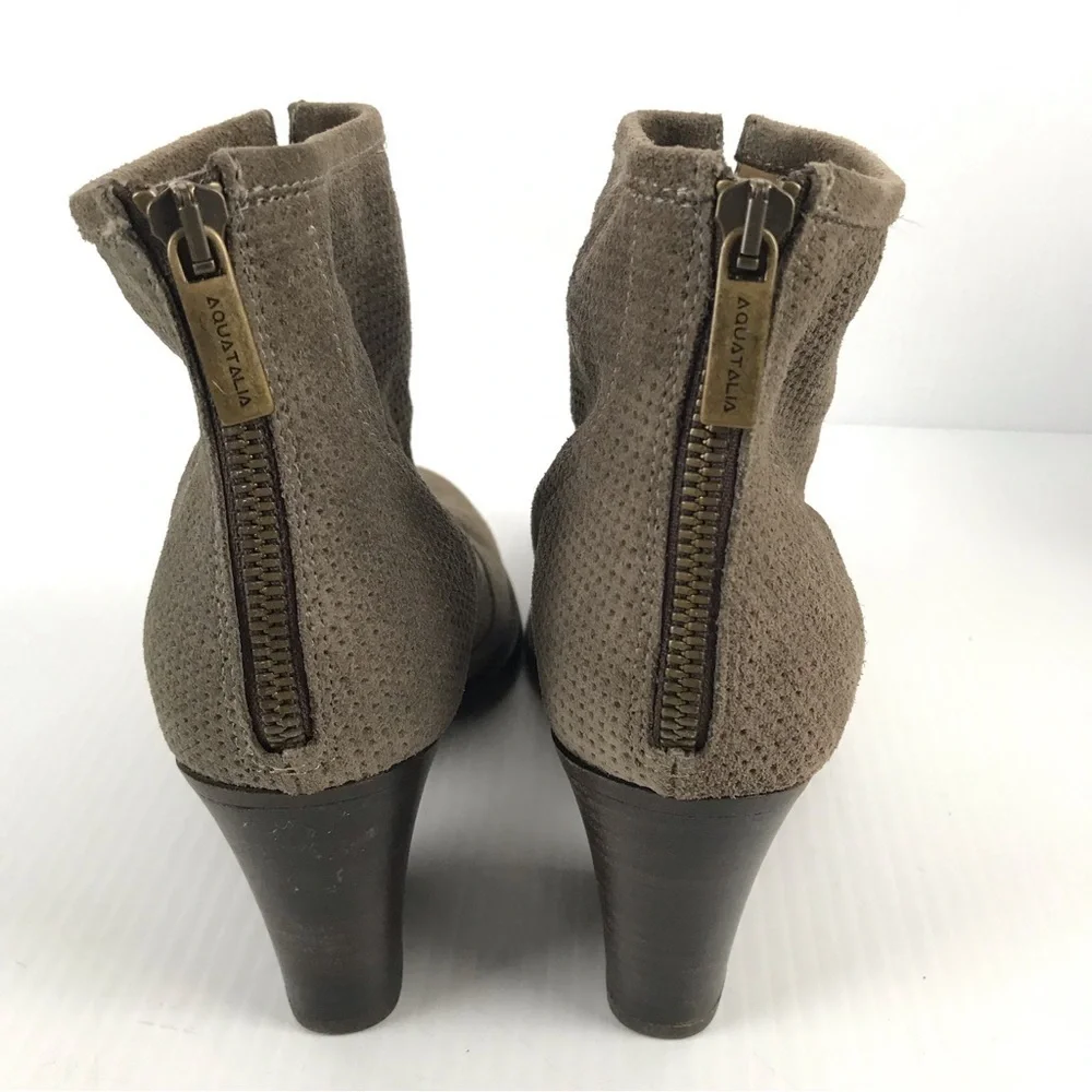 Aquatalia Fia Perforated Ankle Suede Boots Women's Size 7 - Picture 4 of 9